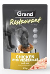 GRAND kaps. deluxe pes Restaur. 100% kuřecí, zel. 300g - VÝPRODEJ